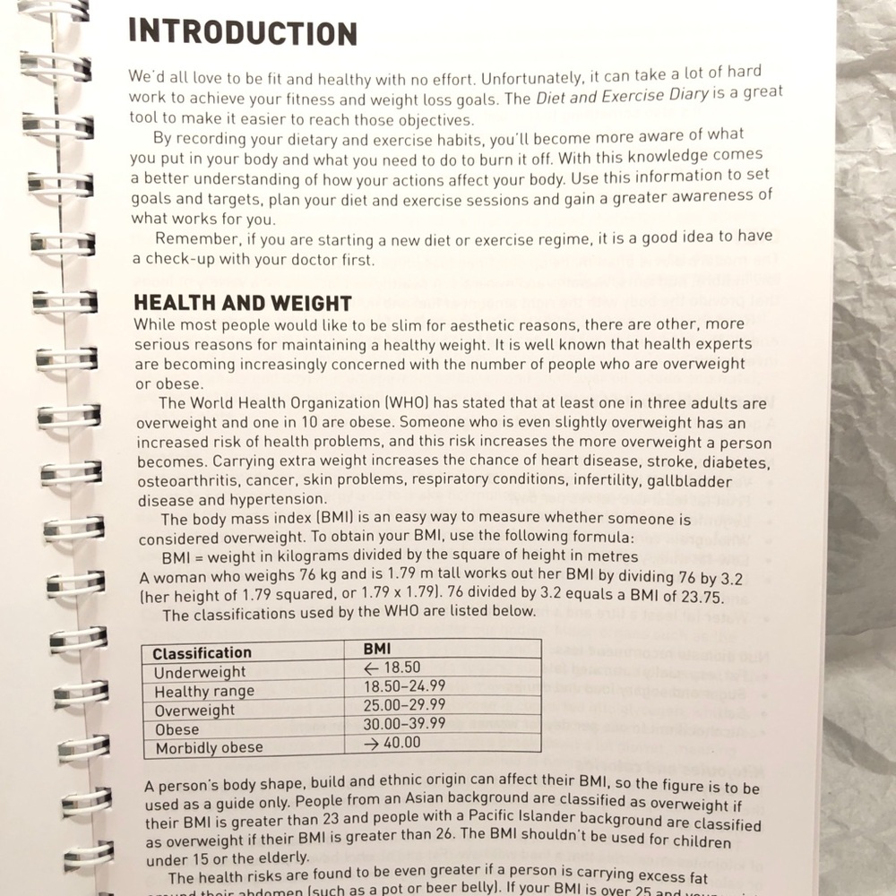 Book: DIET AND EXERCISE DIARY The perfect tool for health, weight loss, fitness - Picture 4 of 16